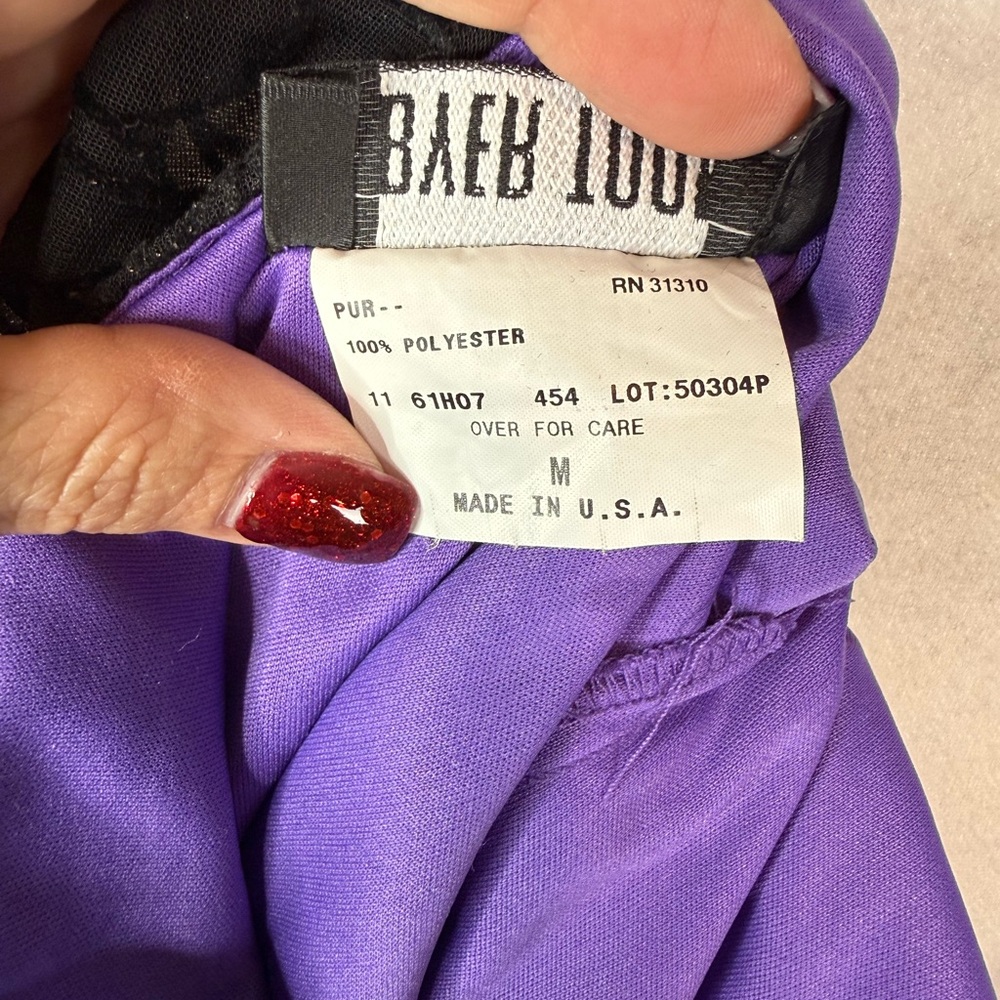 Byer Too Purple Halter Maxi Dress | Floral Burnout | Size M | USA Made - Picture 8 of 9